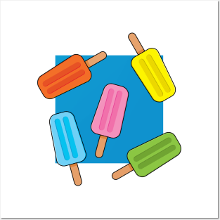 Assorted Colorful Popsicles Pattern Posters and Art